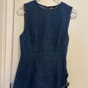 Lioness Eilein Buckle Thigh Slit Sculpted Mini Dress